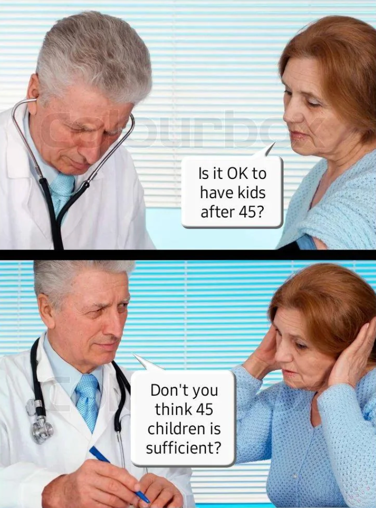 Chaotic Meh meme titled “45 Children Is Sufficient.”