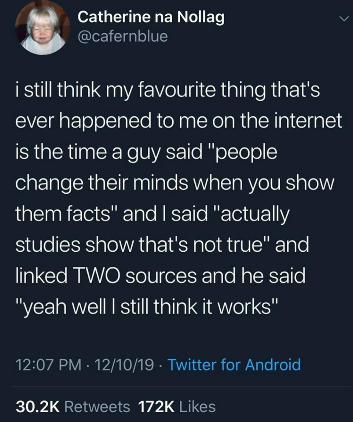 Chaotic Meh meme titled “Facts Don’t Change His Mind.”