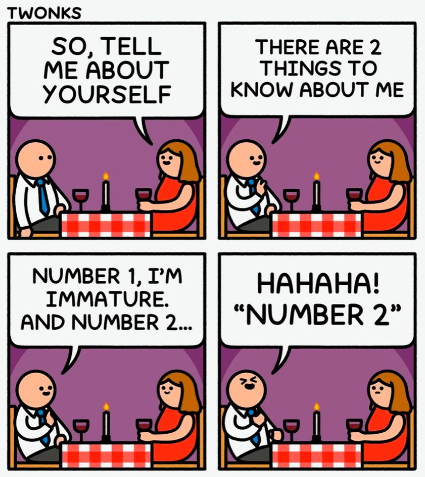 Chaotic Meh meme titled “Immature Humor Strikes Again.”