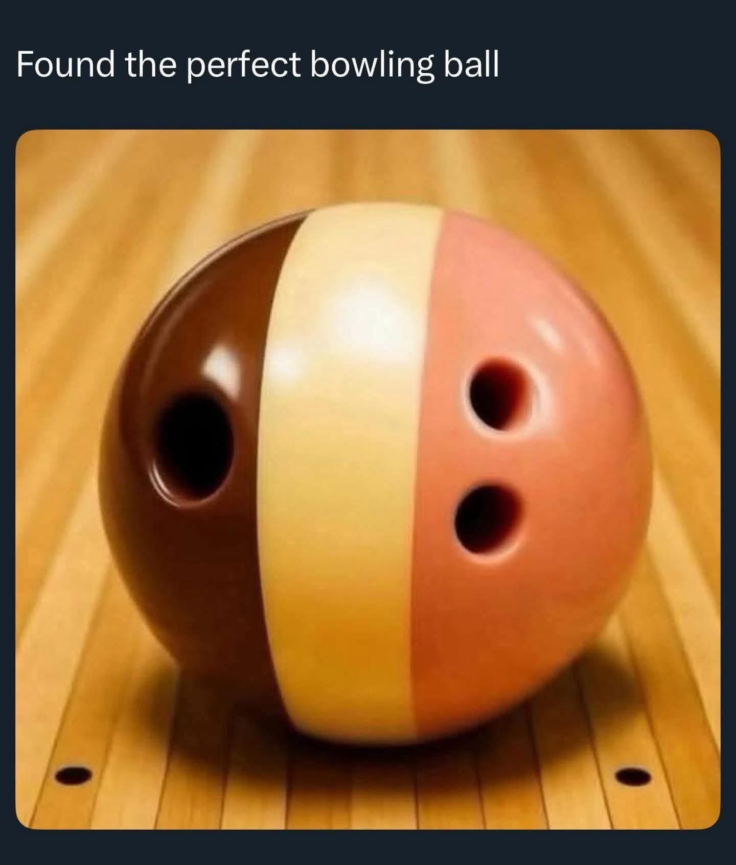Chaotic Meh meme titled “The Perfect Bowling Ball.”