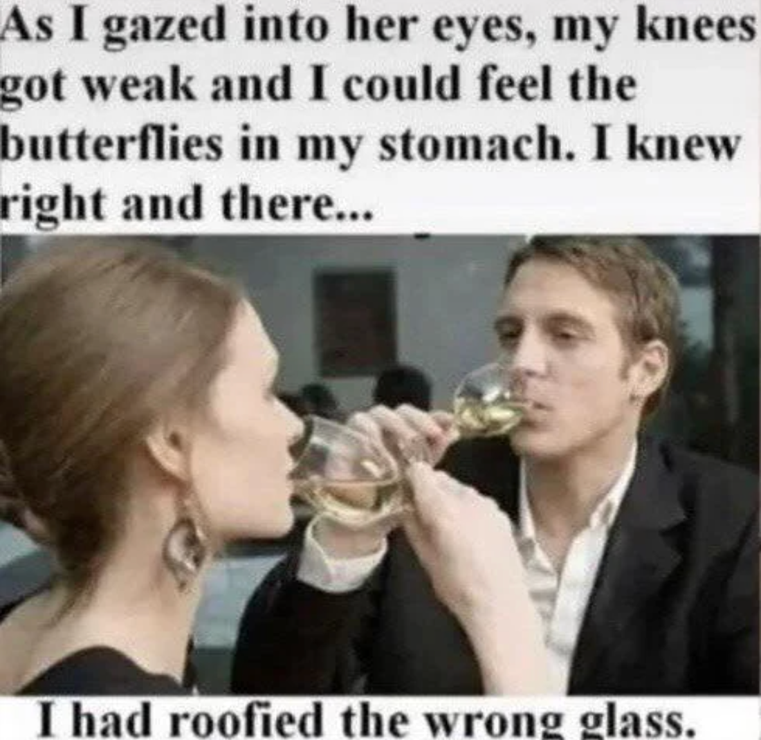 Chaotic Meh meme titled “Wrong Glass.”