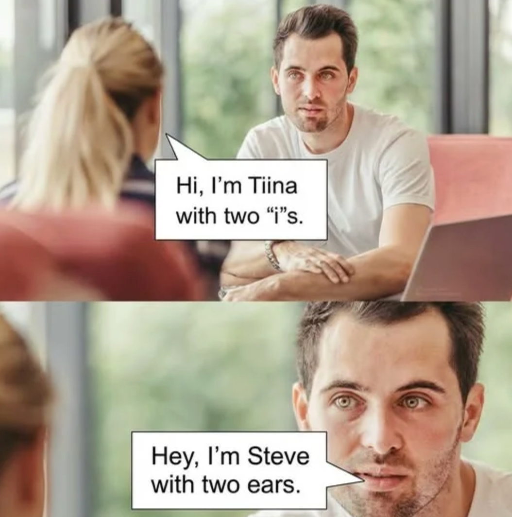 Chaotic Meh meme titled “Introducing: Steve With Two Ears.”