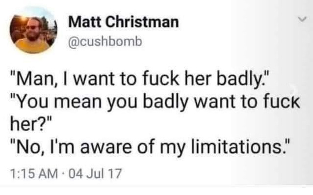 Chaotic Meh meme titled “Want To Fuck Her Badly.”