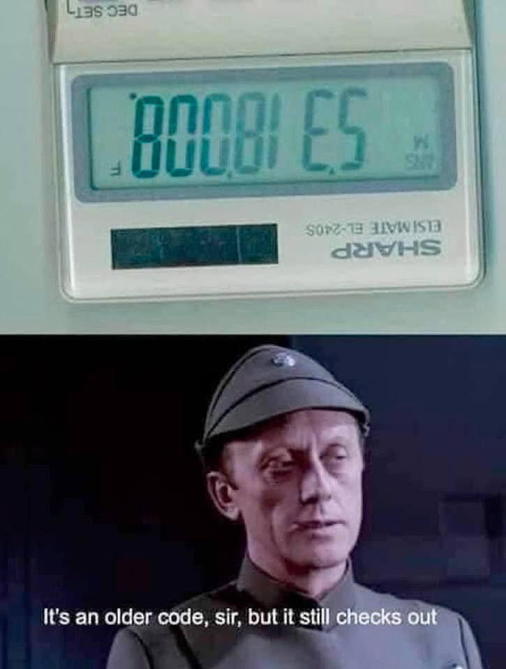 Chaotic Meh meme titled “Older Code Still Checks Out.”