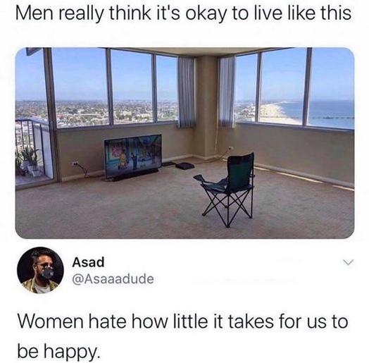 Chaotic Meh meme titled “Women Hate How Little It Takes.”