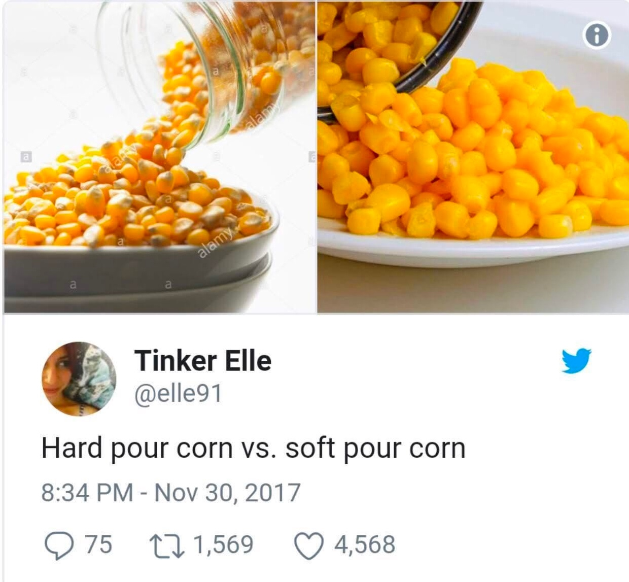 Chaotic Meh meme titled “Hard Pour Corn Soft Pour Corn.”