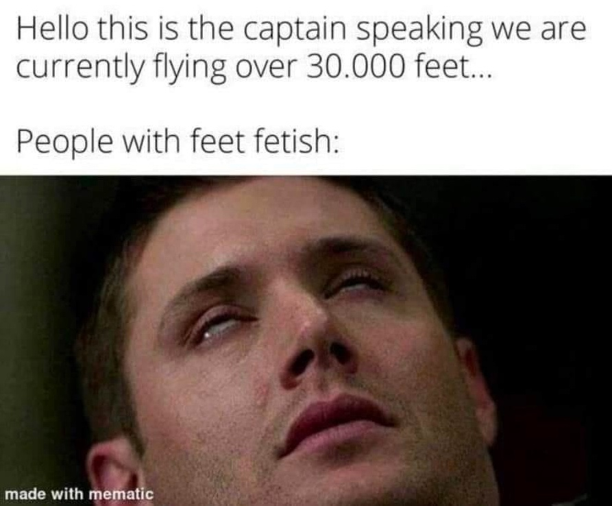 Chaotic Meh meme titled “30000 Feet Fetish.”