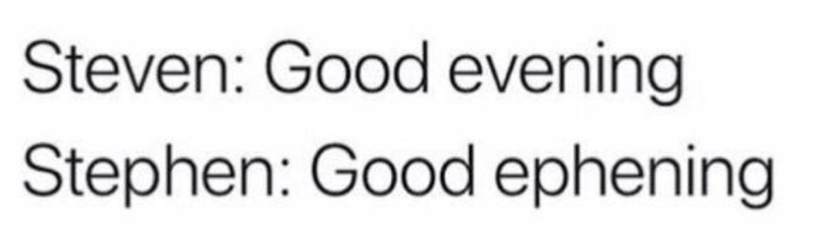 Chaotic Meh meme titled “Good Ephening.”