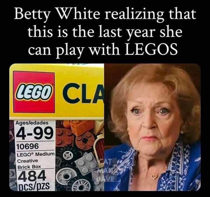 Chaotic Meh meme titled “Last Year She Can Play with LEGOs.”