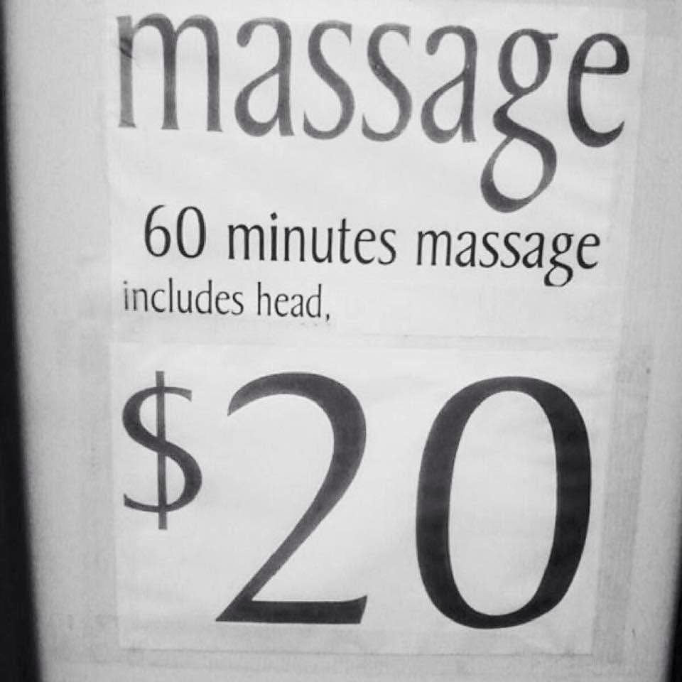 Chaotic Meh meme titled “60 Minutes Massage Includes Head.”