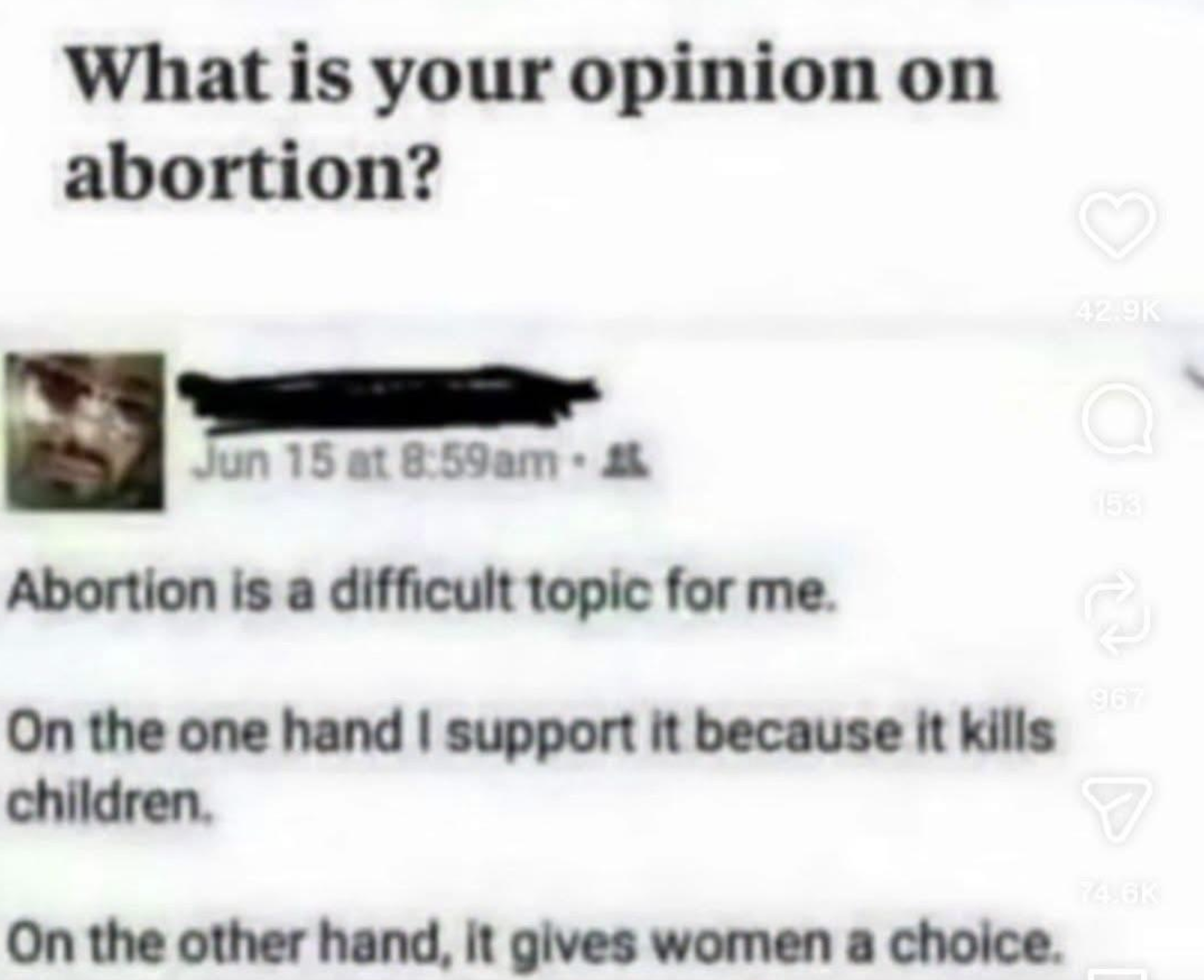Chaotic Meh meme titled “Abortion Is a Difficult Topic.”
