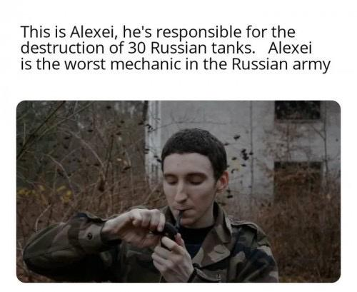 Chaotic Meh meme titled “Alexei Worst Mechanic.”