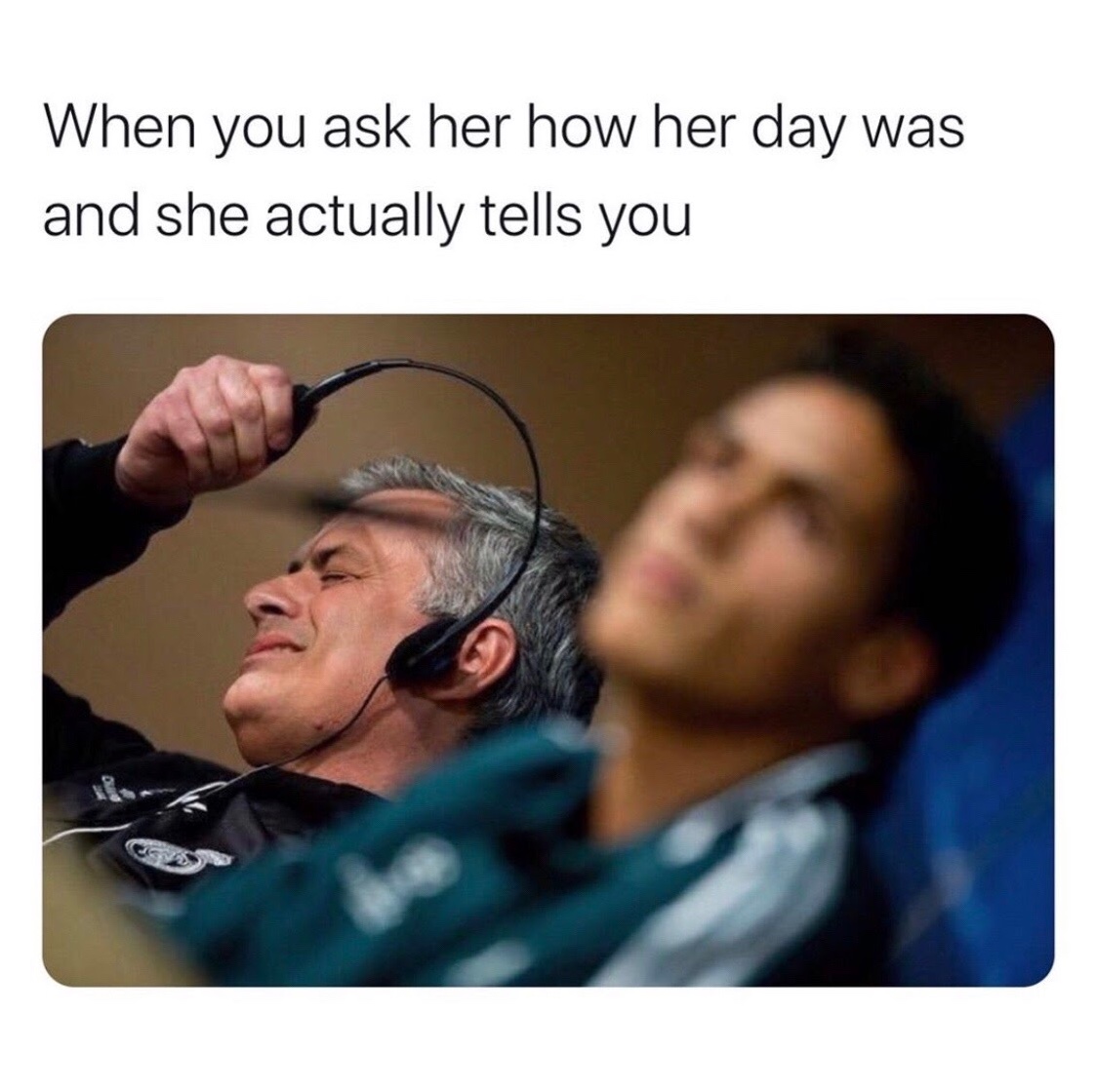 Chaotic Meh meme titled “When She Actually Tells You.”