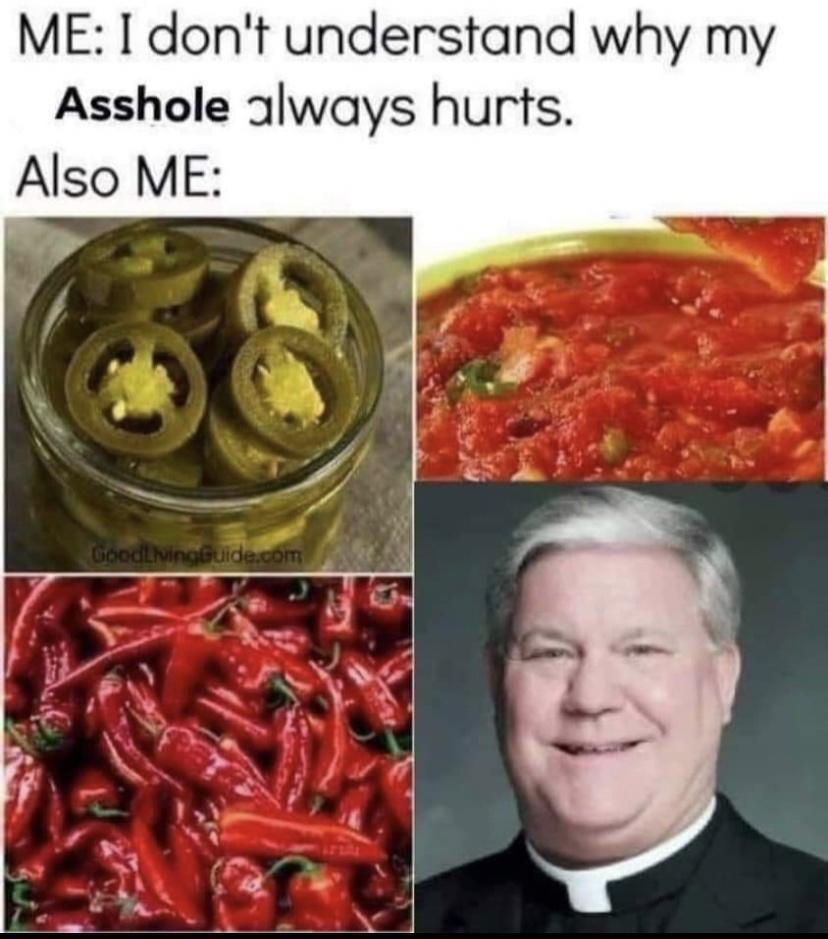 Chaotic Meh meme titled “Asshole Always Hurts.”