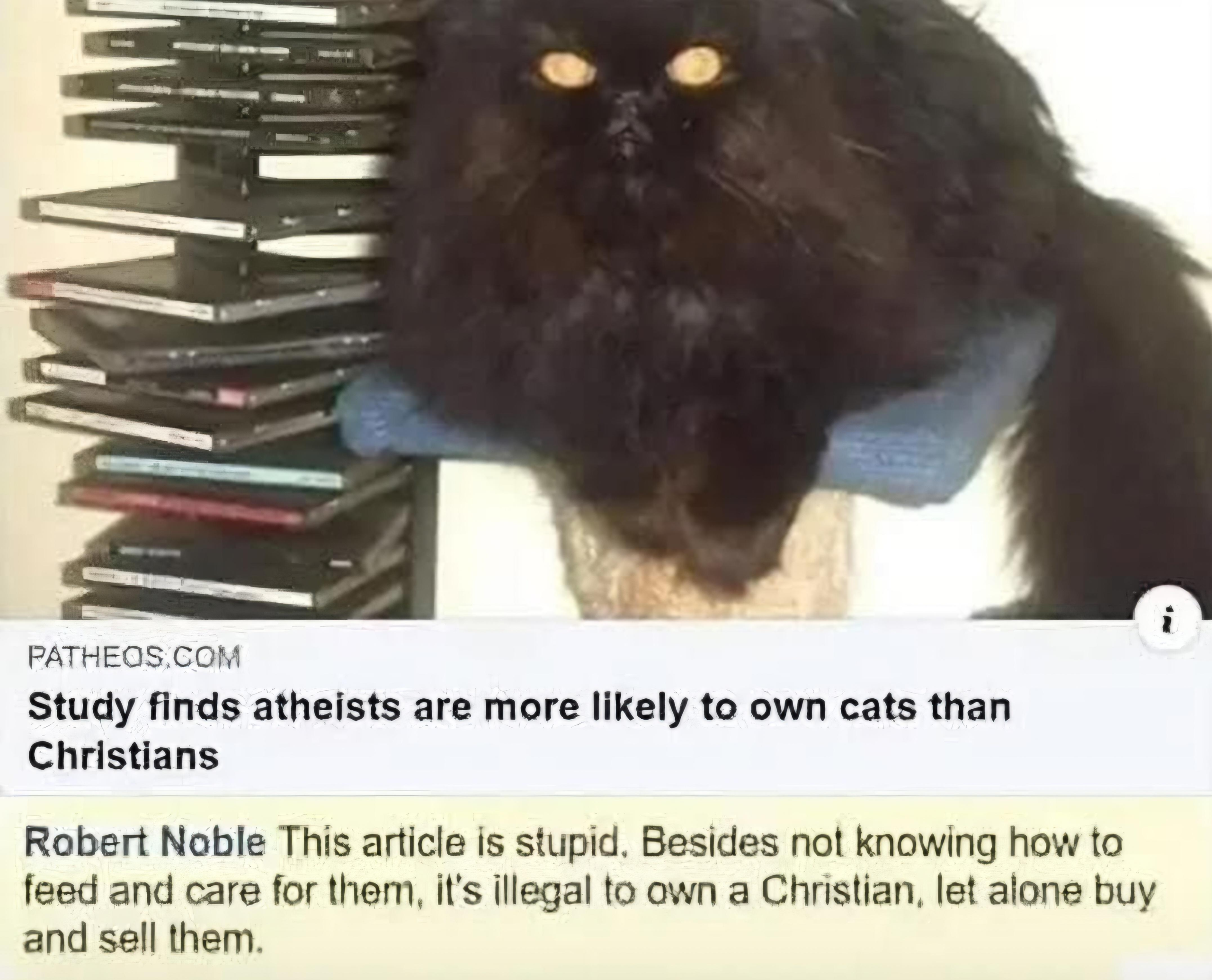 Chaotic Meh meme titled “Illegal to Own a Christian.”