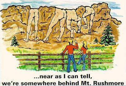 Chaotic Meh meme titled “Behind Mt Rushmore.”