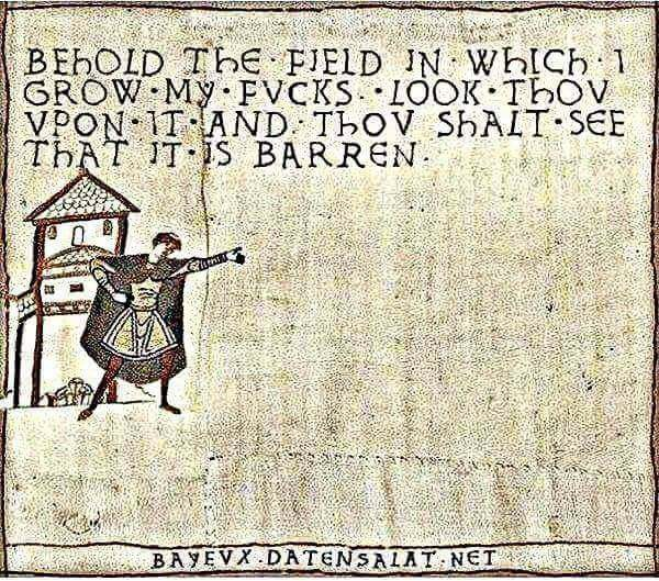 Chaotic Meh meme titled “Behold The Field Barren.”