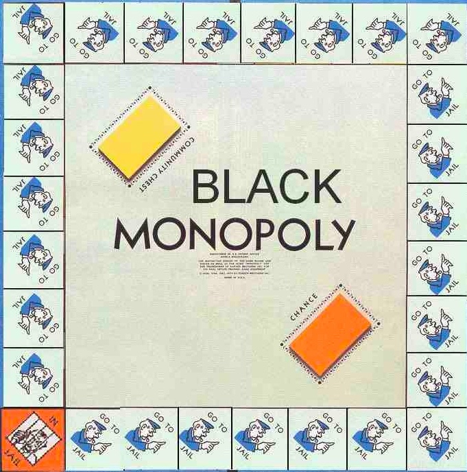 Chaotic Meh meme titled “Black Monopoly.”