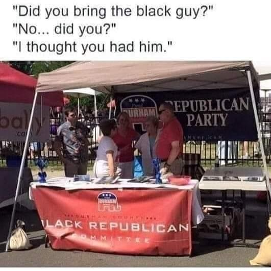 Chaotic Meh meme titled “Black Republican Committee.”