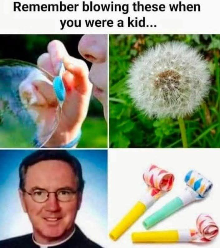 Chaotic Meh meme titled “Remember Blowing These When You Were a Kid.”