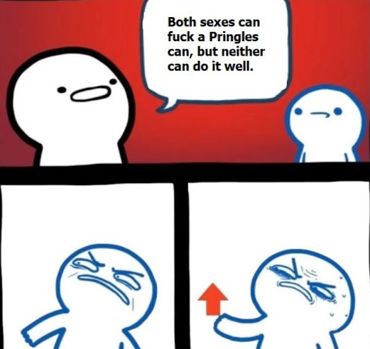 Chaotic Meh meme titled “Both Sexes Pringles Can.”