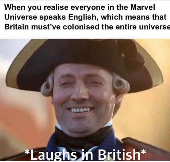 Chaotic Meh meme titled “Britain Colonised The Universe.”
