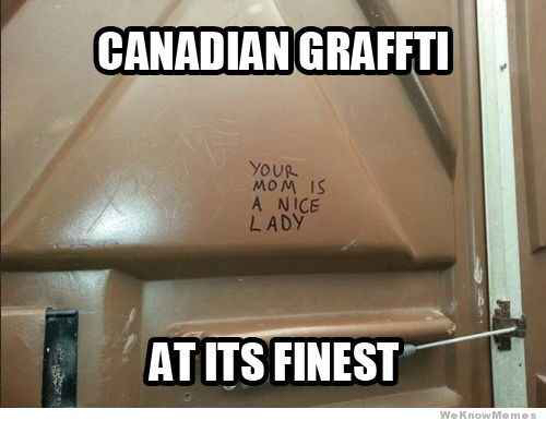 Chaotic Meh meme titled “Canadian Graffiti.”