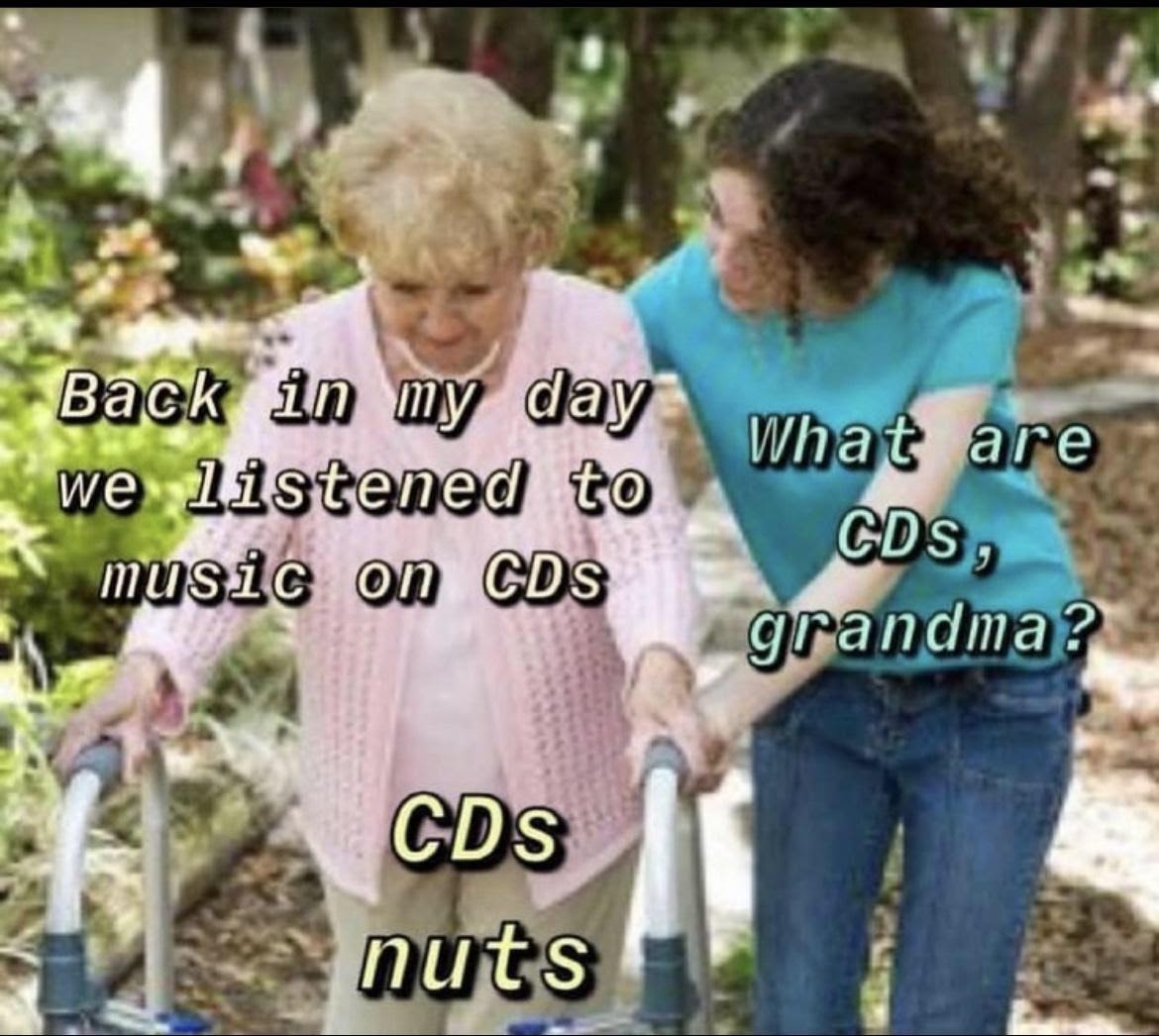 Chaotic Meh meme titled “CDs Nuts.”