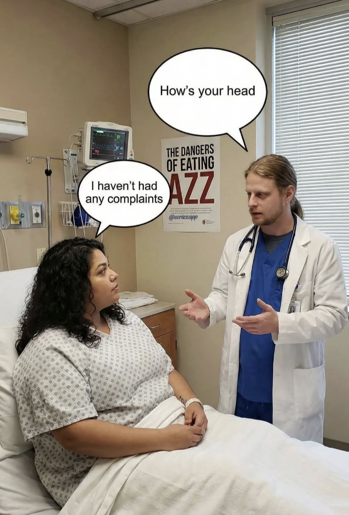 Chaotic Meh meme titled “Dangers of Eating Azz.”