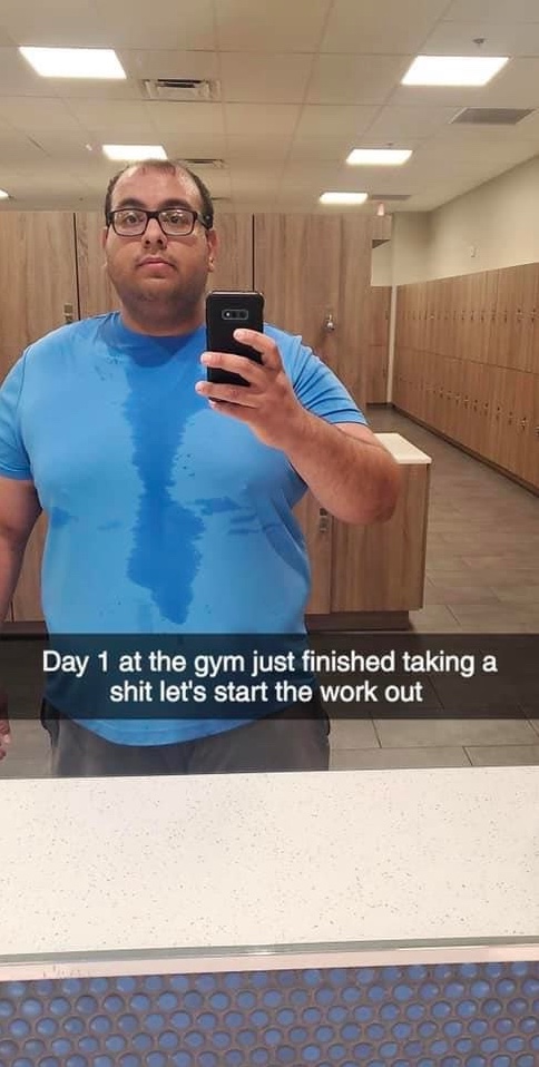 Chaotic Meh meme titled “Day 1 at the Gym.”