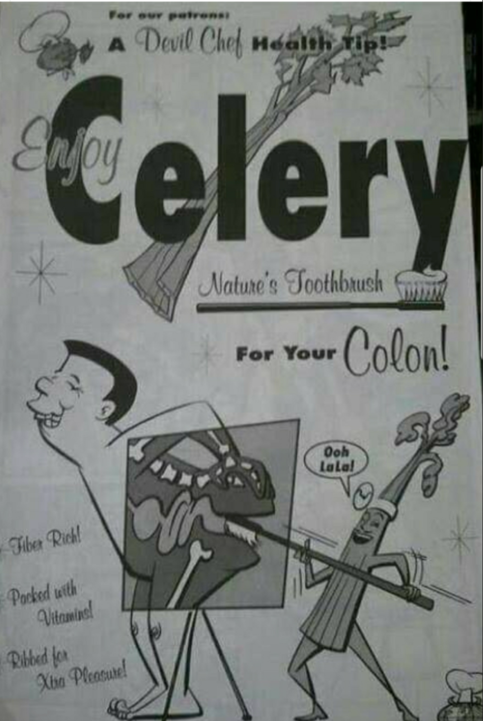 Chaotic Meh meme titled “Devil Chef Celery.”