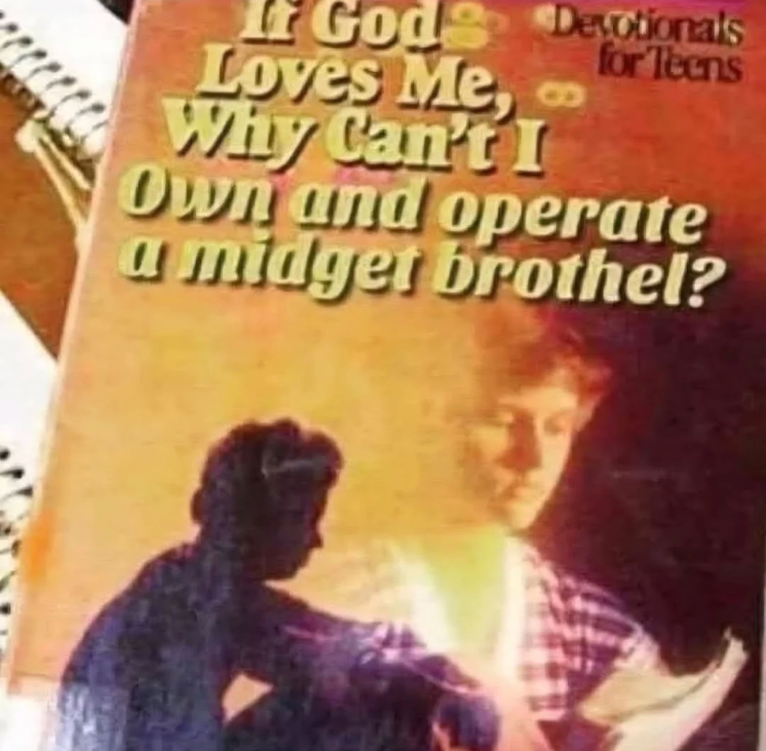 Chaotic Meh meme titled “Devotionals For Teens.”