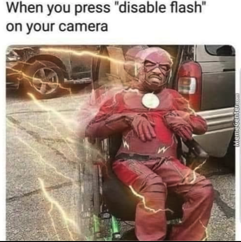 Chaotic Meh meme titled “Disable Flash.”