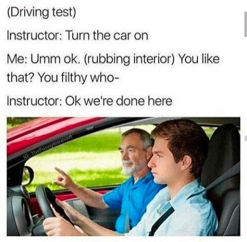 Chaotic Meh meme titled “Turn The Car On.”