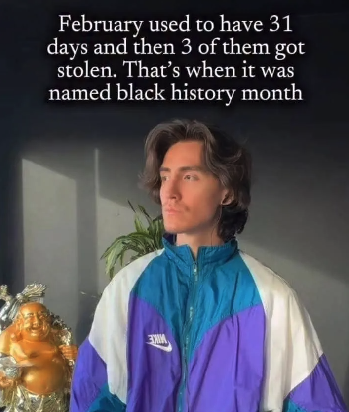 Chaotic Meh meme titled “February Used to Have 31 Days.”