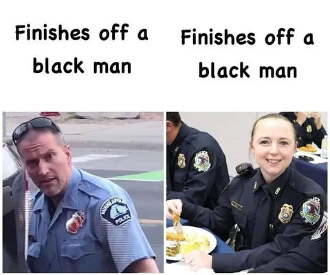 Chaotic Meh meme titled “Finishes Off a Black Man.”