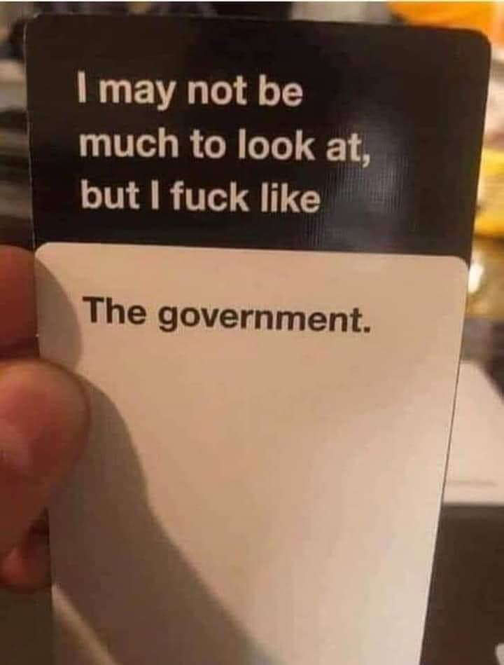 Chaotic Meh meme titled “Fuck Like The Government.”