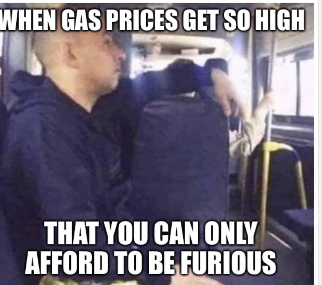Chaotic Meh meme titled “Gas Prices Furious.”