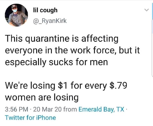Chaotic Meh meme titled “Gender Pay Gap Flipped.”