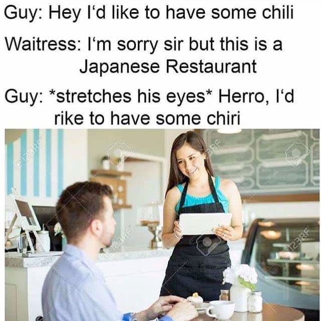 Chaotic Meh meme titled “Japanese Restaurant Chili.”