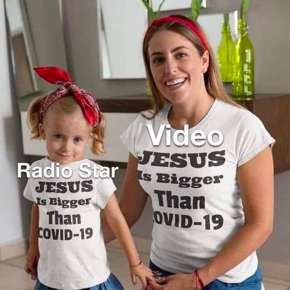 Chaotic Meh meme titled “Jesus Is Bigger Than COVID-19.”
