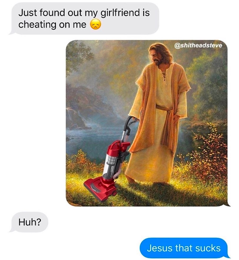 Chaotic Meh meme titled “Just Found Out My Girlfriend Is Cheating.”