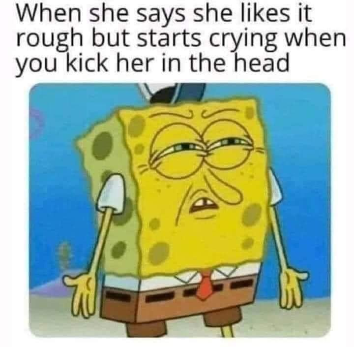 Chaotic Meh meme titled “Likes It Rough.”