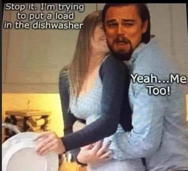 Chaotic Meh meme titled “Load In The Dishwasher.”