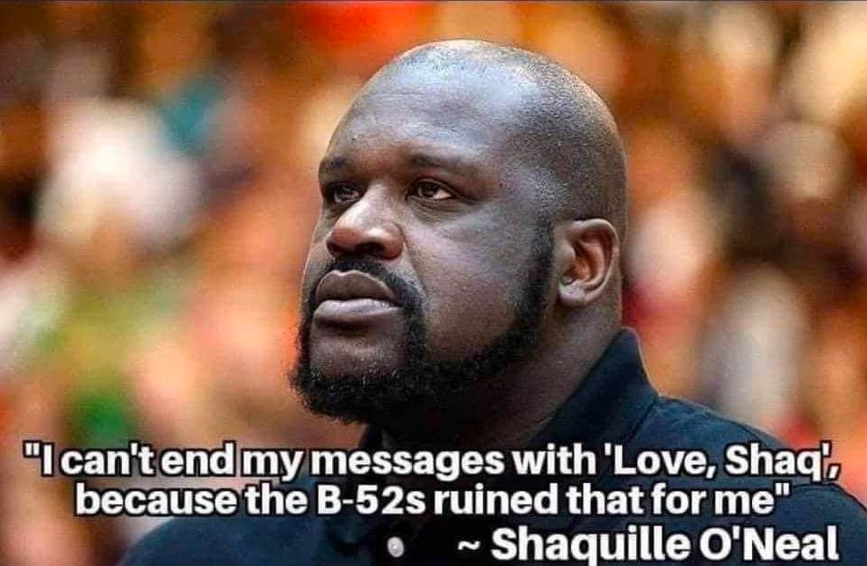 Chaotic Meh meme titled “Love Shaq.”