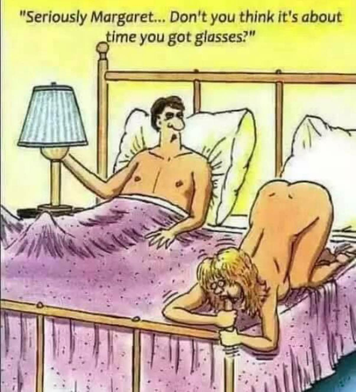 Chaotic Meh meme titled “Margaret Glasses.”