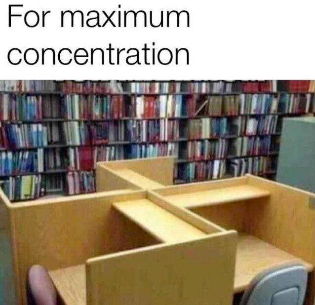 Chaotic Meh meme titled “Maximum Concentration.”