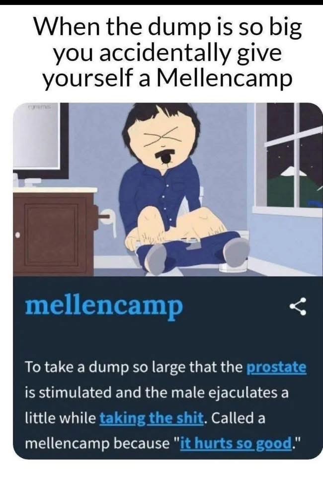 Chaotic Meh meme titled “Mellencamp.”