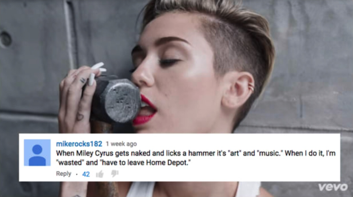 Chaotic Meh meme titled “Miley Cyrus Home Depot.”