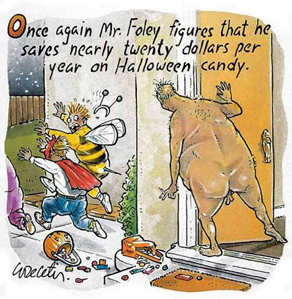 Chaotic Meh meme titled “Mr Foley Halloween Candy.”